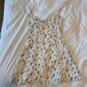 House of CB White and Green Floral Dress